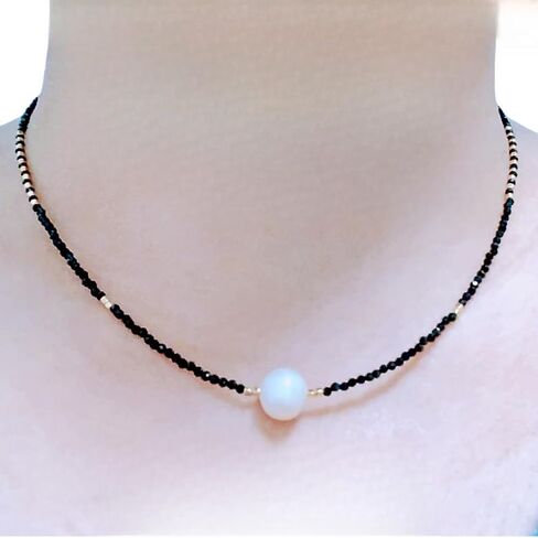 Handmade Colorful beaded necklace Gift - Lovely Choker necklace Christmas birthday gift for women (garnet -2.5MM) in Saudi Arabia
