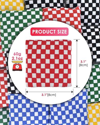 TINDTOP Mini Bean Bags for Tossing - 3.1" x 3.1", 20 Pack Cornhole Outdoor Toss Gaming Colorful Canvas Bean Bags Carnival Games Kids Beanbags Throwing Games for Kids in Saudi Arabia