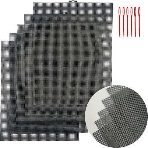 3 Pieces Black Plastic Mesh Canvas Sheets,7 Count Plastic Mesh for Embroidery,Knit Crochet Projects, Acrylic Yarn Crafting and Make Dividers (3) in Saudi Arabia