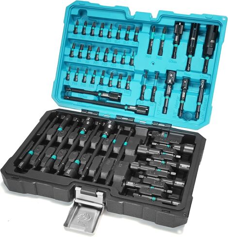 LIBRATON 54PCS Magnetic Nut Driver Set, Impact Drill Driver Bit 1/4", Metric & SAE Nut Driver for Impact Drill, Socket Adapters, Screwdriver Bits, Quick-Release Extension, Wing Nut Driver, Storage Box in Kuwait