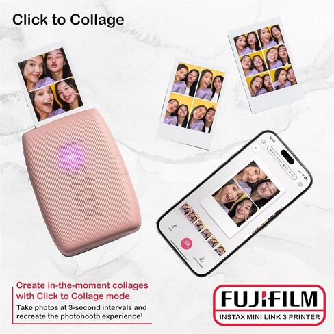 حزمة طابعة الهاتف الذكي FUJIFILM INSTAX Mini Link 3 (أخضر داكن) مع فيلم Fujifilm Instax Mini (40 ورقة)، وحقيبة حماية Instax Mini Link 3 in Saudi Arabia