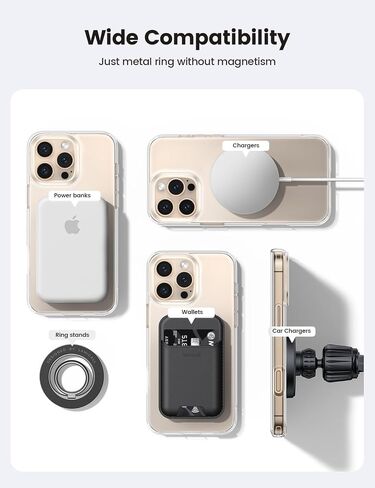 Lamicall for MagSafe Sticker Ring - 4 Pack Powerful Metal Ring Compatible with Mag Safe Wireless Charger Case for iPhone 16 15 14 Pro Max Galaxy Android Accessories [Not Magnets] in Kuwait