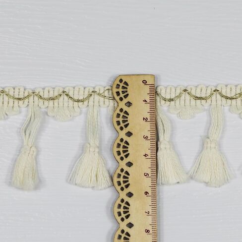 10 Yard 45mm/1.77 Inch Vintage Knotted Cotton Fringe Fringe Tassels Trim, Boho Long Fringe Trim, Sewing Fringe Trim for Drapery Curtain Pillow Carpet Lamp Fringe Crafts (Multi Colour-45mm) in Saudi Arabia