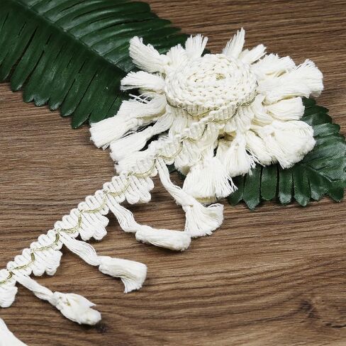 10 Yard 45mm/1.77 Inch Vintage Knotted Cotton Fringe Fringe Tassels Trim, Boho Long Fringe Trim, Sewing Fringe Trim for Drapery Curtain Pillow Carpet Lamp Fringe Crafts (Multi Colour-45mm) in Saudi Arabia