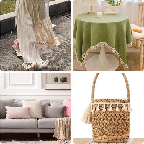 10 Yard 45mm/1.77 Inch Vintage Knotted Cotton Fringe Fringe Tassels Trim, Boho Long Fringe Trim, Sewing Fringe Trim for Drapery Curtain Pillow Carpet Lamp Fringe Crafts (Multi Colour-45mm) in Saudi Arabia