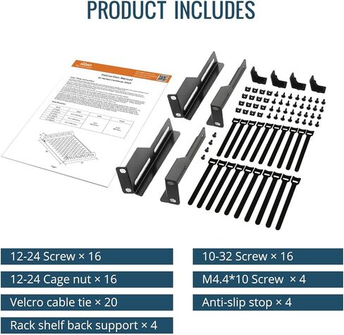 Tecmojo 2U Rack Shelf,19 inch Server Rack Shelf 14 inch Depth,Weight Capacity 110Lbs/50kg,Rack Mount Shelf for 19" Network Racks & Cabinets,with Complete Accessories (2Pack) in Kuwait