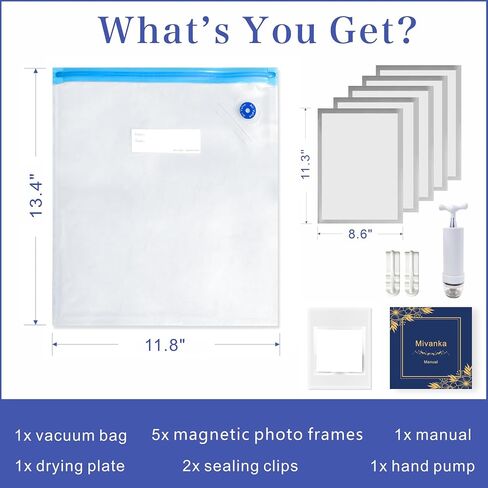 Magnetic Photo Frames with Vacuum Sealer Bag for Dried Flowers Preserve, Extend the Longtime of Dried Fowers, 5PCS Black Large Size for Flowers, Plants Save with Drying Plate in Saudi Arabia