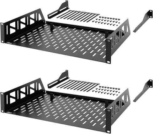 Tecmojo 2U Rack Shelf,19 inch Server Rack Shelf 14 inch Depth,Weight Capacity 110Lbs/50kg,Rack Mount Shelf for 19" Network Racks & Cabinets,with Complete Accessories (2Pack) in Kuwait
