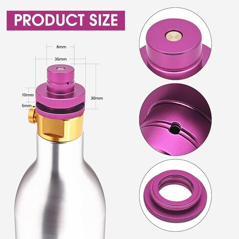 ZRDR CO2 إعادة الملء محول الاتصال السريع لصناع الصودا ، موصل إعادة ملء علبة CO2 متوافق مع TR21-4 ذكور الخيط ، الأرجواني ، Art Art Terra Gaia Soda Machines in Kuwait