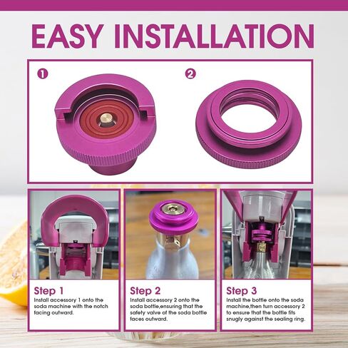 ZRDR CO2 إعادة الملء محول الاتصال السريع لصناع الصودا ، موصل إعادة ملء علبة CO2 متوافق مع TR21-4 ذكور الخيط ، الأرجواني ، Art Art Terra Gaia Soda Machines in Kuwait