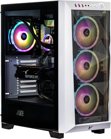 Velztorm White Pilum Custom Gaming Desktop PC (AMD Ryzen 7 5700x ، Geforce RTX 5070 ، 32GB DDR4 ، 2TB PCIe SSD + 2TB HDD ، RGB Fans ، 120mm AIO ، 750W PSU ، WIFI 5 ، Bluetooth 5.0 ، RJ-45 ، WIN 11 PRO) in Kuwait