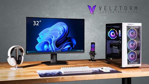 Velztorm White Pilum Custom Gaming Desktop PC (AMD Ryzen 7 5700x ، Geforce RTX 5070 ، 32GB DDR4 ، 2TB PCIe SSD + 2TB HDD ، RGB Fans ، 120mm AIO ، 750W PSU ، WIFI 5 ، Bluetooth 5.0 ، RJ-45 ، WIN 11 PRO) in Kuwait
