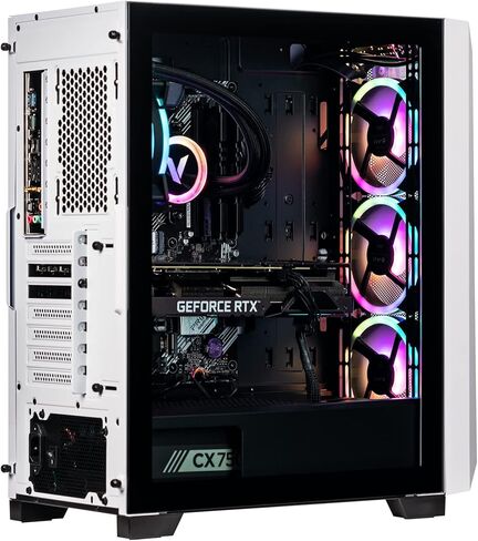 Velztorm White Pilum Custom Gaming Desktop PC (AMD Ryzen 7 5700x ، Geforce RTX 5070 ، 32GB DDR4 ، 2TB PCIe SSD + 2TB HDD ، RGB Fans ، 120mm AIO ، 750W PSU ، WIFI 5 ، Bluetooth 5.0 ، RJ-45 ، WIN 11 PRO) in Kuwait