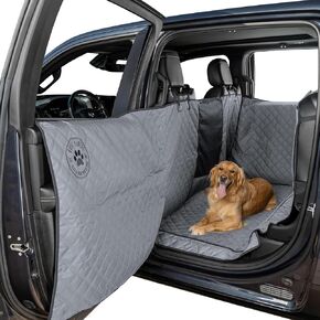 2025 Dog Hammock for Truck with Fold Up Seats - Heavy Duty Crew Cab Size Floor Cover with Door Protection - Waterproof Truck Dog Seat Cover Back Seat - Machine Washable with Travel Bag