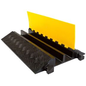 Guardian 2-Channel Cable Protector Cover Electric Wire Hose up to 3.25" Outside Diameter Hinged Lid 10,000 lb. Per Axle Capacity