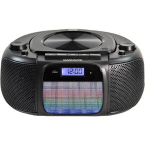 Magnavox MD6972 Portable Top Top Boombox مع راديو ستيريو Digital AM/FM ، وأضواء تغيير اللون ، والتكنولوجيا اللاسلكية Bluetooth | CD-R/CD-RW متوافق | شاشة LCD | (متجدد)