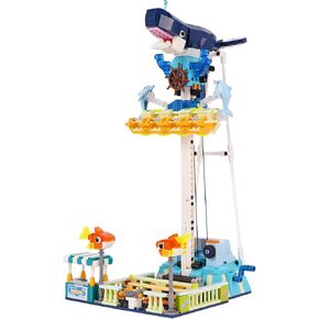 Amusement Park Building Blocks Set,Ocean World Building Blocks Toy,Rotating Building Toy Model for Kids and Adults(1396PCS)