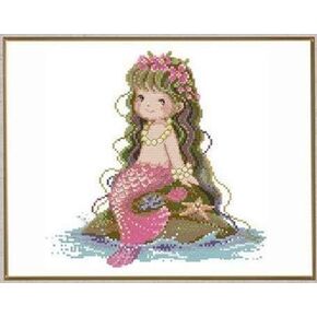 Happy Forever Cross Stitch Kits 11CT Stamped Patterns for Kids and Adults, DIY Preprinted Embroidery kit for Beginner, Fairy Tale (R467 Lilac Fairy, Size 13''x16'')