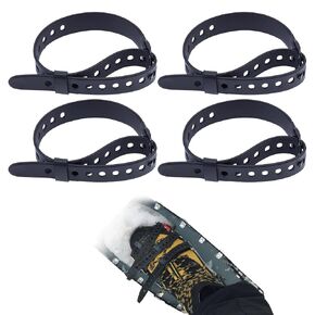 NICENEEDED 4 Pack 18 Inch Snowshoe Strap Kit, Adjustable Ski Boot Wraps Ties Multipurpose Snowshoes, Portable Shoe Grippers Replacement Straps for Women Men