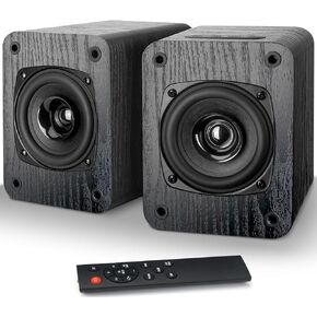 Powered Bookshelf Speakers with Bluetooth 5.3 and Built-in Amplifier for Vinyl Record Player, 30W*2 Turntable Speakers with 3.5" Dual Cone Driver, Optical/AUX/TV-ARC Input and Remote Control.