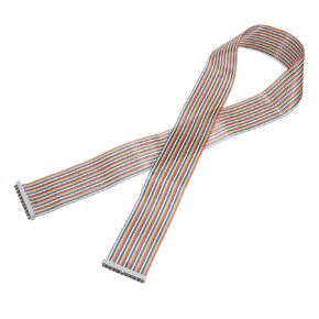 MECCANIXITY IDC Rainbow Wire Flat Ribbon Cable 2.54mm Pitch 20 Pin Connection Line FC Dual Female Gray Connector for DIY Experiment 4 Ft Length 1 Pcs