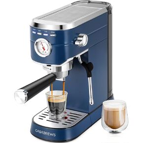 Casabrews CM5418 Espresso Machine 20 Bar ، صانع القهوة المدمج مع عصا البخار الحليب ، صانع الإسبريسو الفولاذ المقاوم للصدأ لكابتشينو ، لاتيه ، كوبالت الأزرق