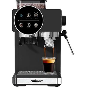 CUSIMAX Espresso Machine with Grinder, 20 Bar Professional Expresso Coffee Machines with Milk Frother Steam Wand, Espresso Maker with 60oz Removable Water Tank, Cappuccino & Latte Machine for Home