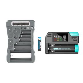 Dlyfull DB1 Small Universal Battery Tester and B2-Gray Battery CheckerCheck, 1x AAA Batteries Included, Cable Included