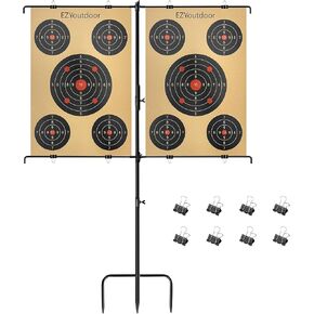Adjustable Target Stand, Fits Multi Sizes Paper Targets, Sturdy & Easy to Assemble, Portable Targets Stand for Shooting Range