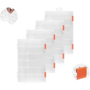 Fishing Tackle Box 4 Packs Small plastic Lure Storage Organizer 3600 Clear Tray For Fishing Parts Boxes