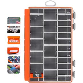Fishing Tackle Box - Small Plastic Lure Storage Organizer Waterproof 3600 Clear Tray With Removable Dividers