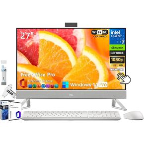 Dell Inspiron 7730 All-in-One Desktop PC, 27" FHD Touchscreen, Core 7-150U, 32 GB RAM, 1 TB SSD, NVIDIA GeForce MX570A, WiFi 6E, Wireless KB & Mouse Set, Win 11 Pro & MS Office Pro Lifetime License
