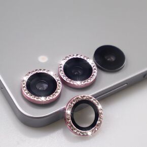 Camera Lens Protector for Samsung S25, Glitter Diamond Crystal Glass Screen Cover with Rhinestones (Blue, S25)