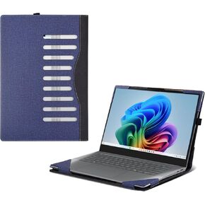Laptop Case for Lenovo Yoga Slim 7i Aura Edition 15 "(2024) All Inclusive Drop Case PU Leather Inside Pocket Cover (Dark Gray)