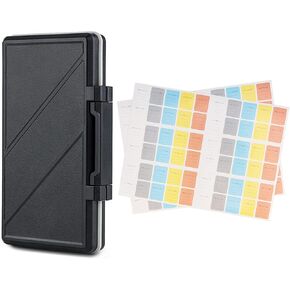 120 Count Labels + Memory Card Case: Removable Labels with 36 Slots Memory Card Holder for 12 SD SDHC SDXC + 24 TF MSD MicroSD MicroSDHC MicroSDXC