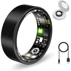 Smart Ring Health Tracker, Sleep&Exercise Monitor Heart Rate,Blood Oxygen,Fitness Trackers for Man&Women -Long Lasting Batteries,Waterproof Sleep Tracking Wearable (Silver, 13)