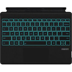 Surface Pro 7 Keyboard for Microsoft Surface Pro 7+/7/6/5/4/3, Surface Keyboard Bluetooth Type Cover with 7 Colors Backlit, Touchpad, Pencil Holder, Rechargeable Battery