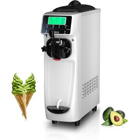 Soft Serve Ice Cream Machine 3.2 Gals Ice Cream Maker Machine Single Flavor Commercial Ice Cream Machine Countertop Soft Serve Ice Cream Maker with Pre-Cooling for Home Store School