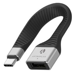 Afterplug Short USB-C to USB-A OTG Adapter Cable, 5 inch, 10Gbps, USB-C to USB-A Female, Thunderbolt 3/4/5 & USB4 Compatible, for MacBook, iPad, iPhone 15/16