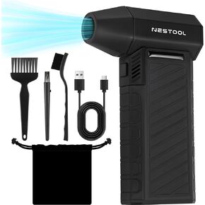 Cordless Compressed Air Duster 3 Gear Adjustable, 130000RPM Electric Rechargeable Mini Blower with LED Light, Turbon Jet Fan for Computer Keyboard Car Cleaning in Saudi Arabia