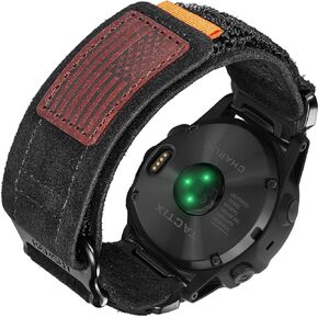Soft Suede Leather Watch Band, 26mm Military Strap Compatible with Garmin Instinct 3 50mm/Fenix 8 51mm/7X/7X Pro/6X/6X Pro/5X/5X Plus, Tactix 7 Pro/ Delta, Quatix 6X/5X, Descent MK1/MK2, Instinct 2X, Foretrex 601/701, Enduro /Enduro 2/ Enduro 3, D2