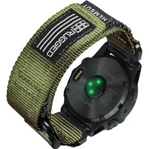 Nylon Sports Watch Band, 22mm Military Strap Compatible with Garmin Fenix 8 47mm /7/7 Pro/6/6 Pro/5/5 Plus/E 47mm, MARQ Athlete/Golfer/Driver/Captain/Adventurer/Commander, Instinct 2/Crossover/Tacical/Esports/Tide, D2 Delta S/Descent G1, Approach S60/62/S