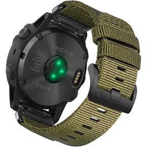 فرقة ساعة نايلون مميزة لـ Garmin Quick Fit Watch - 20/22/26mm ، حزام غير متين غير متين مع حزام تانغ بوكلي العسكري لفينيكس فورونر نهج مارك epix tactix quatix D2