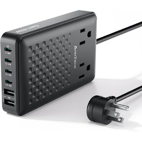 Charging Station 140W USB C Charger Block, Upgraded GaN III 8-in-1 Fast Charging Station Hub，PD 65W Laptop Charger Adapter Compatible with Compatible with MacBook Air/Pro,iPhone16/15,Galaxy S24 etc in Kuwait