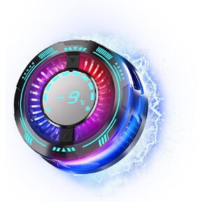 Phone Cooler for Gaming & Streaming - LED Display Radiator Cooling Fan with Magnetic Attachment, 15W Semiconductor Cooling, Low Noise, No Fog - Compatible with 60-115mm Phones