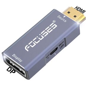 Focuses HDMI to Display Port Adapter 4K@60Hz, Active HDMI Male to DisplayPort Female Adapter, Compatible with MacBook, Mac Mini, PS4/5, Xbox X Series/S, AMD, NVIDIA GPUs