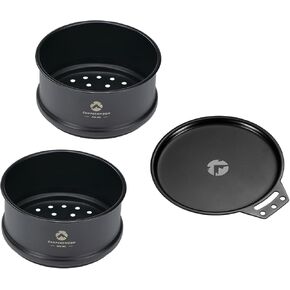 2pcs φ4.7-Inch Mini Steamer for Sierra Cup 304 Stainless Steel w/Lid Black BKS362-2P/BKS-SG