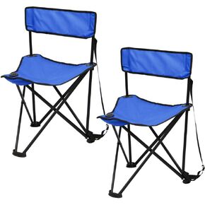 Preferred Nation Tripod Stool seat with backrest. Collapsible, Lightweight, and Portable with Built in Shoulder Carry Strap (Set of 2)