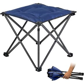 FUNDANGO Collapsible Stool, Folding Chair(Iron/Blue)