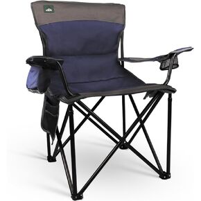 Foldable Camping Chair Heavy-Duty Outdoor Folding Chair Support Up to 300lbs for Hiking, Picnics, Patio, Beach, Fishing (Black)